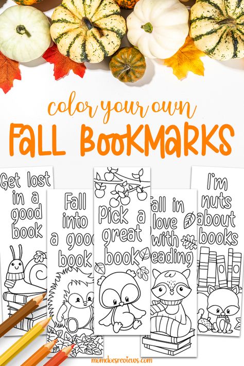 Color Your Own Fall Bookmarks Kid Fall Activities, November Library Activities, Bookmarks To Color Free Printable, Fall Bookmarks Diy, Thanksgiving Bookmarks Free Printable, Fall Bookmarks Free Printable, Free Printable Bookmarks To Color, Coloring Bookmarks Free Printable Fall, Free Coloring Bookmarks