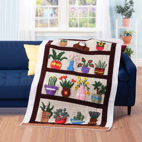 Crochet Bookshelf, Bookshelf Garden, Sweetheart Blanket, Shelf Garden, Paw Crochet, Crochet Blanket Kit, Garden Crochet, Crochet Ripple Afghan, Rainbow Blanket