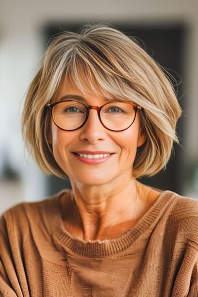 Bob Cuts, Hairstyles With Glasses, Bob Hairstyles With Bangs, Chin Length Hair, Hairstyles For Women Over 50, Natural Wavy Hair, Hairdos For Short Hair, Haircuts For Medium Hair, Chic Hairstyles