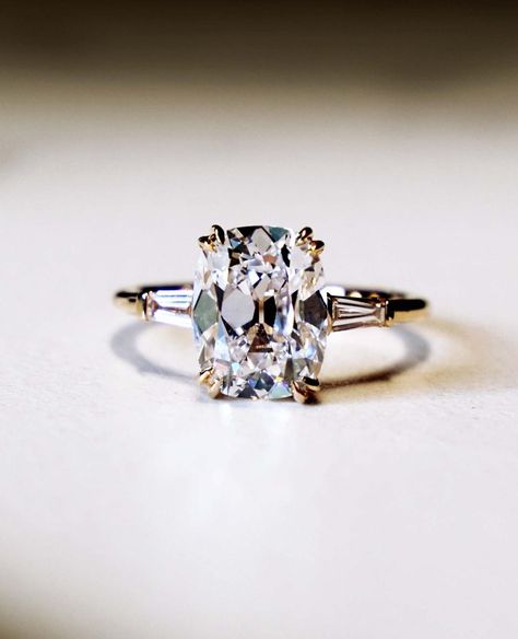 Old Mine Cut Diamond, Old European Cut Engagement Ring, Old Mine Cut Engagement Ring, Antique Cushion Cut Diamond, Antique Cushion Cut, Antique Cushion, Elongated Cushion Cut, Cushion Engagement Ring, Cushion Cut Moissanite