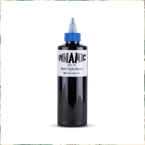 DYNAMIC Triple Black 8oz (240ml) Tattoo Ink Dynamic Tattoo Ink, Oz Tattoo, Dynamic Tattoo, Tattoo Ink Sets, Type Tattoo, Big Bottle, Black Pigment, Black Tattoo, Professional Tattoo