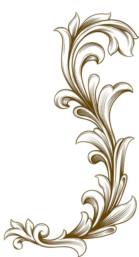 Scroll Art Drawing, Fillagry Designs Tattoo, Baroque Ornament Design, Filagree Design Tattoo, Aesthetic Leaves Drawing, Fillagry Designs, Filligree Tattoos Designs, Aesthetic Tattoo Arm, Filligree Tattoos