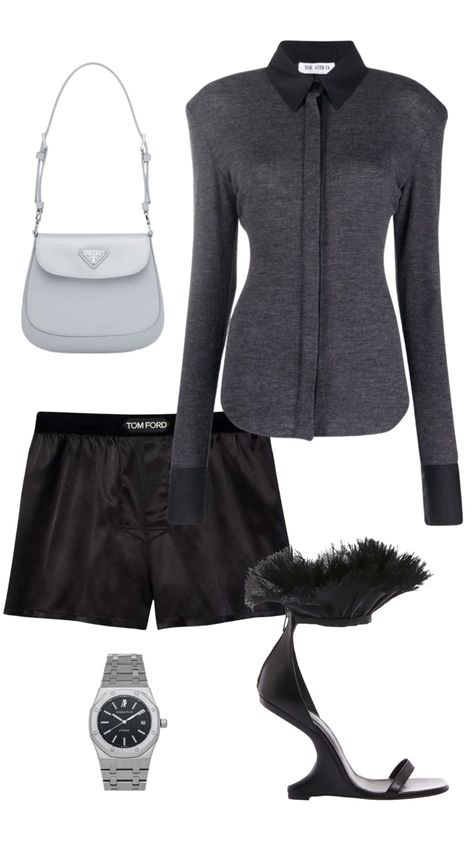 get the look here Tom Ford Heels, Audemars Piguet Royal Oak, Summer Fashion Outfits, Royal Oak, Get The Look, Tom Ford, Knit Top, Prada, Summer Fashion