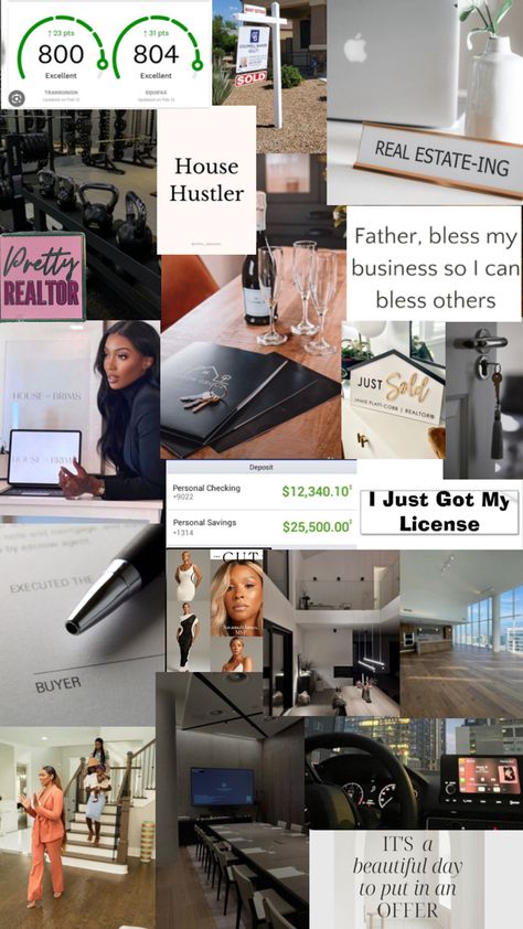 2024 Vision Board Aesthetic Real Estate, Real Estate License Vision Board, Real Estate Agent Aesthetic Vision Board, Real Estate License Aesthetic, Realtor Vision Board, Successful Real Estate Agent Aesthetic, Real Estate Vision Board, Should I Get My Real Estate License, Vision Board Workshop