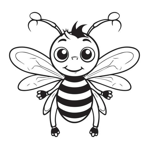 Bee Clip Art Black And White, Drawing Of A Bee, Bee Clip Art, Clip Art Black And White, Black And White Clipart, Bee Clipart, White Drawing, Art Black And White, Clipart Black And White