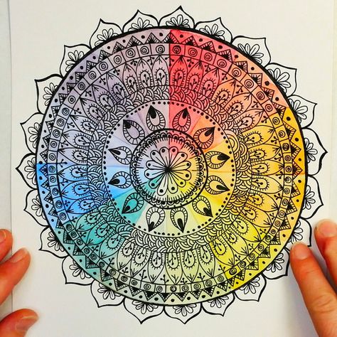 How to Create a Colorful Mandala Using the Color Wheel - Hop-A-Long Studio Color Wheel Mandala, Tertiary Color, Colorful Mandala, The Color Wheel, Art Painting Tools, Unique Color Combinations, Plan Ideas, Doodle Designs, Flower Graphic