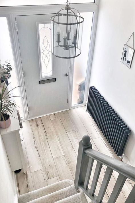 Your hallway is far more than just a walkway, but a space to welcome you home and instantly make you feel relaxed, warm, and comfortable. So,make it a space you love like @no40_house2home with BestHeating's beautiful collection of grey and anthracite designer radiators. From classic column designs to modern minimal styles,plus a selection of neutral tones from soft light grey to rich anthracite, they’ve got the perfect radiator to suit your hallway colour scheme and create an entrance you love. Hallway Radiator, Light Gray Hallway, Grey Hallway Ideas, Hallway Colour Schemes, Neutral Hallway, Entrance Hall Decor, Grey Hallway, Classic Column, Hallway Colours