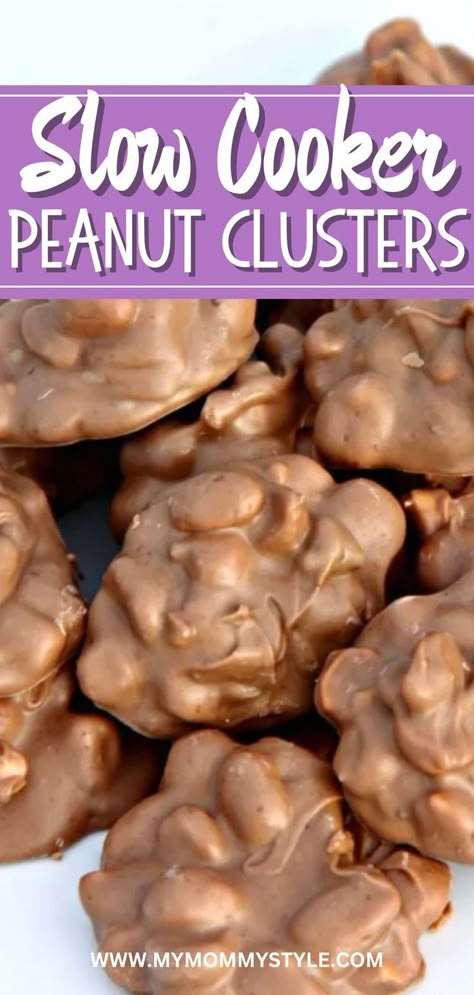 Slow Cooker Peanut Clusters, Chocolate Peanut Clusters, Pumpkin Cobbler, Slow Cooker Baking, Slow Cooker Teriyaki Chicken, Crockpot Candy, Peanut Clusters, Salted Peanuts, Coconut Dessert