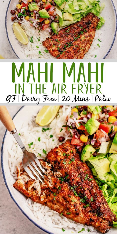 Air Fryer Mahi Mahi, Mahi Mahi Recipes, Air Fryer Fish Recipes, Hearty Recipes, Homemade Seasoning, Fish Dinner Recipes, Lean And Green Meals, Fish Recipes Healthy, Easy Air Fryer