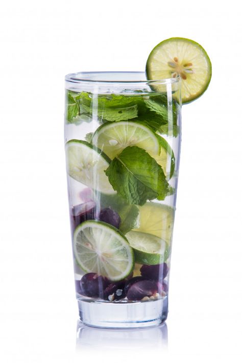 Infused water mix of grape, lime and min... | Premium Photo #Freepik #photo Lime Water, Water Mixes, Water Glass, Infused Water, Hand Art Drawing, Hand Art, Premium Photo, Art Drawing, Grapes