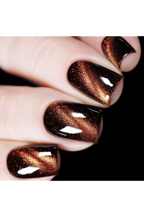 Vishine 9D Cat Eye Brown Gel Nail Polish with Magnet Galaxy Cateye Chameleon Nail Gel Polish Manicure Soak Off UV Gel DIY Salon Home 16ml Nail For Fall 2024, Brown Tiger Eye Nails, Burgundy Cat Eye Nail Designs, Thanksgiving Nails Cat Eye, Brown Cats Eyes Nails, Black And Orange Cat Eye Nails, Cateye Halloween Nail Designs, Cats Eye Nails Design Ideas Fall, Brown Cateye Nail