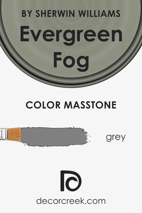 Evergreen Fog SW 9130 Paint Color by Sherwin Williams Sherwin Williams Coordinating Colors, Evergreen Fog, Trim Colors, Coordinating Colors, Sherwin Williams, Paint Color, Paint Colors, New Homes, Trim