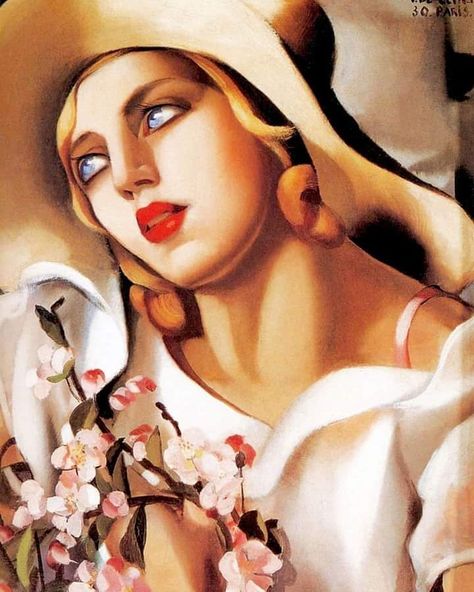 Tamara de Lempicka  The Straw Hat,1930 #arts #art #artist #artwork #drawing #arte #arts #oilpainting #watercolor #artsy #sketch #draw… Tamara Lempicka, Stylish Artwork, Deco Poster, Oil Painting Reproductions, Estilo Art Deco, Painting Reproductions, Exhibition Poster, Art Movement, Female Artists