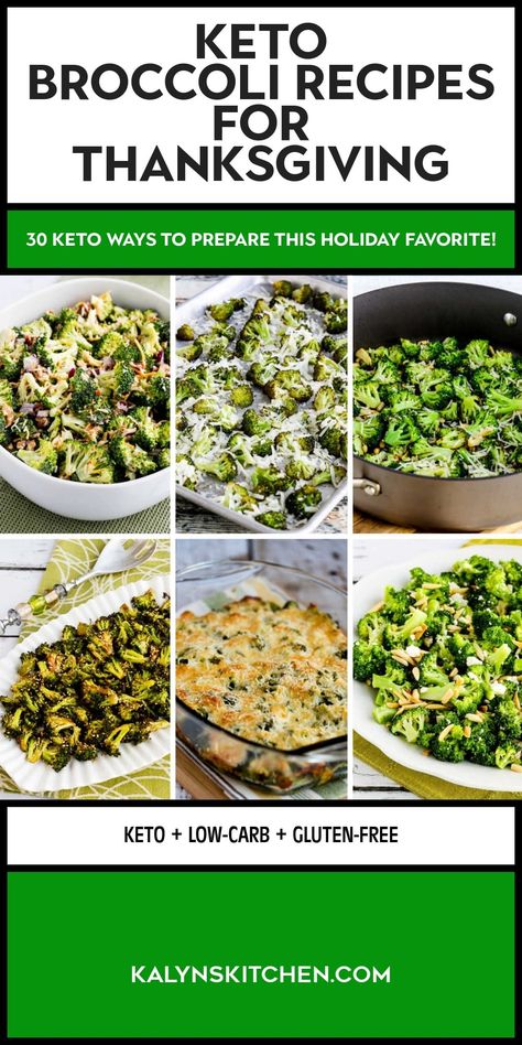 Pinterest image collage for Keto Broccoli Recipes for Thanksgiving showing six prepared broccoli dishes ready to serve. Keto Broccoli Recipes, Broccoli Side Dishes, Broccoli Side Dish, Recipes For Thanksgiving, Keto Broccoli, Holiday Side Dish, Holiday Side, Vegan Side Dishes, Vegan Sides