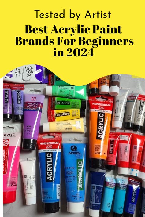 best acrylic paints for beginners Best Acrylic Paint Brand, Acrylic Brushes For Painting, Acrylic Painting Supplies, Acrylic Paint Brush Guide, Best Acrylic Paint, Best Acrylic Paint Brushes, Acrylic Paint Set Big 100, Paint For Beginners, Value Color