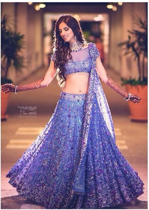 Purple glitter lengha Purple Lehenga, Sangeet Outfit, Indian Wedding Fashion, Neeta Lulla, Lehnga Dress, Blue Lehenga, Salwar Kamiz, Red Lehenga, Ghagra Choli