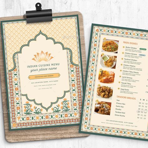 Indian Restaurant Menu Template Menu Indian Restaurant, Moroccan Menu Design, Biryani Menu Card Design, South Indian Menu Card, Indian Restaurant Menu Design Ideas, Indian Menu Card Design Restaurant, Thai Restaurant Menu Design, Indian Food Menu Design, Indian Menu Ideas