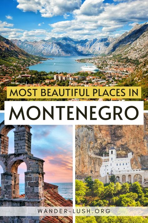 UNESCO Old Towns, white-sand beaches, river canyons, mountain peaks, and the largest lake in the Balkans – the tiny nation of Montenegro has it all. Plan the perfect road trip itinerary with this list of the 12 most beautiful places in Montenegro. #Montenegro #Balkans #Europe | Where to go in Montenegro | Things to do in Montenegro #Kotor #Budva #Rijeka #SkadarLake #Durmitor | Balkans travel guide | Montenegro travel | travel Montenegro Balkan Travel Itinerary, Montenegro Honeymoon, Montenegro Beaches, Montenegro Vacation, Montenegro Roadtrip, Montenegro Itinerary, Travel Montenegro, Balkan Travel, Montenegro Kotor