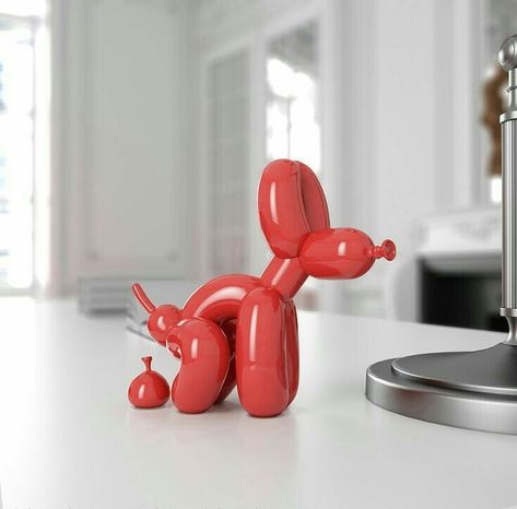 Decoration With Balloons, Balloon Dog Sculpture, Diy Keramik, Illustrations Art, Dog Sculpture, Dog Statue, Balloon Dog, Balloon Animals, Vinyl Toys