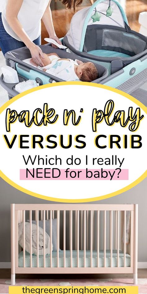 pack and play vs crib Nursery With Pack And Play, Pack N Play Nursery, Pack And Play As Crib Nursery, Pack N Play Nursery Room Ideas, Pack And Play As Crib, Small Room Queen Bed, Best Pack And Play, Baby Pack And Play, Play Bedroom