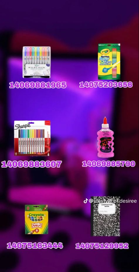 Small School Ideas Bloxburg, Bloxburg Barbie House Decal, Bloxburg Play House, Bloxburg Decals Codes For School, Bloxburg Notebook Decal Codes, Bloxburg Back To School Decals, Stitch Bloxburg Decal Codes, Target In Bloxburg, Roblox Daycare Decals