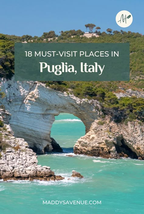 Looking for the best Puglia, Italy, places to visit? Prepare to immerse yourself in the charm of Puglia, Italy, with my curated list of 18 must-visit places! Explore historic towns like Ostuni and Alberobello, relax on stunning beaches, and savor mouthwatering cuisine. Your ultimate Puglia travel guide awaits! Tap now! | Italy Destinations Grotto Palazzese Puglia Italy, Ostuni Puglia Beaches, Puglia Instagram Spots, Trullo Puglia Italy, Bari Puglia Italy, Puglia Italy Beach, Puglia Beaches, Italy Places To Visit, Italy Places