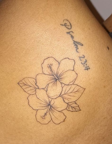 Aloha Flower Tattoo, Dainty Hawaiian Tattoos, Hibiscus Rib Tattoo, Hisbusic Flower Tattoo, Hibiscus Tattoo Stencil, Hawaiian Flowers Tattoo, Island Tattoos, Hawaiian Flower Tattoo, Hawaii Flower Tattoos