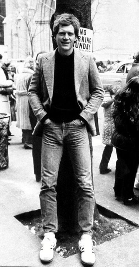 David Letterman Style, Beefy Men, David Letterman, Inspirational People, Comedians, Hair Inspiration, Mens Jeans, Tights