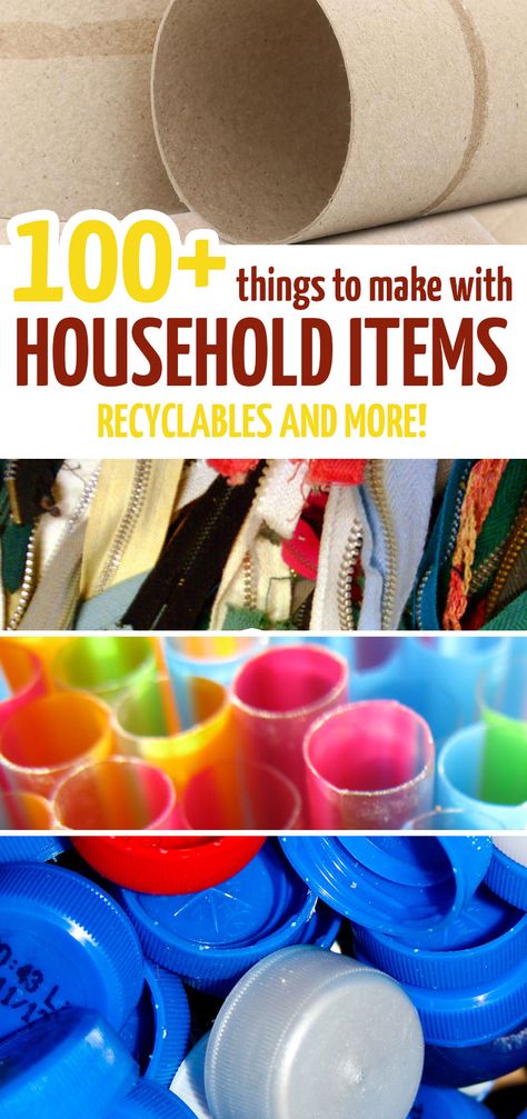 Loads of recycled crafts and other DIY ideas using household items, craft supply scraps, leftovers, repurposed ideas, and more! Cool crafts for kids teens tweens and adults. Diy With Household Items, Diy Crafts With Household Items, Recycled Craft Projects, Useful Upcycling Ideas, Recycle Repurpose Diy Kids, Upcycling Household Items, Upcycle Crafts For Kids, Crazy Craft Ideas, Plastic Crafts Diy