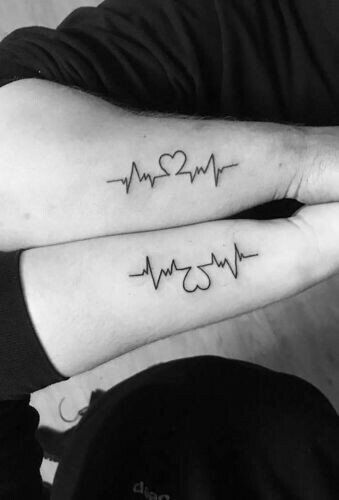 Tattoo Mother Daughter, Tattoo Mother, Him And Her Tattoos, Mom Daughter Tattoos, Heartbeat Tattoo, Couples Tattoo, Mother Daughters, Couples Tattoos, Ring Finger Tattoos