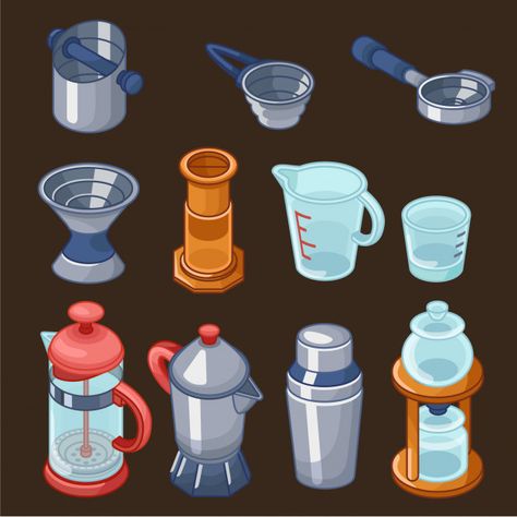 Coffee shop barista equipment Premium Ve... | Premium Vector #Freepik #vector #coffee #icon #restaurant #kitchen Barista Equipment, Coffee Talk, Nespresso Cups, Coffee Shop, Coffee Maker, Coffee