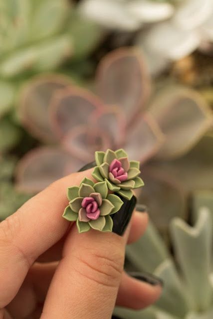 Clay Succulents, Clay Roses, Clay Flower Jewelry, Succulent Jewelry, Polymer Flowers, Polymer Clay Flower Jewelry, Clay Flower, Polymer Jewelry, Clay Jewelry Diy