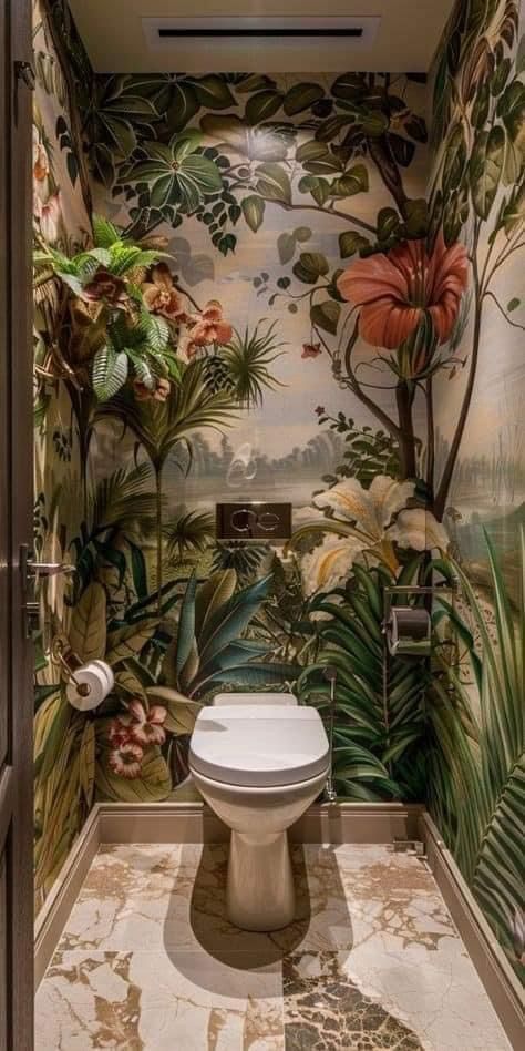 Toilet Room Decor, Tropical Bathroom, Downstairs Loo, Deco Bathroom, Downstairs Toilet, Toilet Room, Small Toilet, Rustic Bathroom Decor, Bathroom Design Inspiration