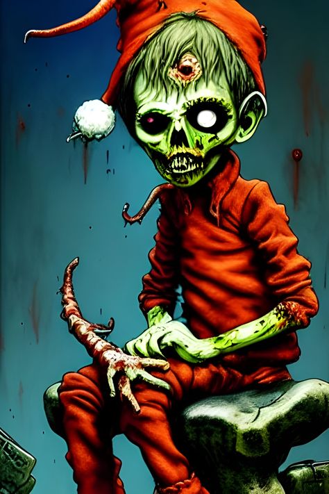 It has been a rough couple of years Terry the Christmas Elf Elf On A Shelf, Zombie Art, A Shelf, Christmas Elf, The Christmas, Zombie, Elf, Christmas