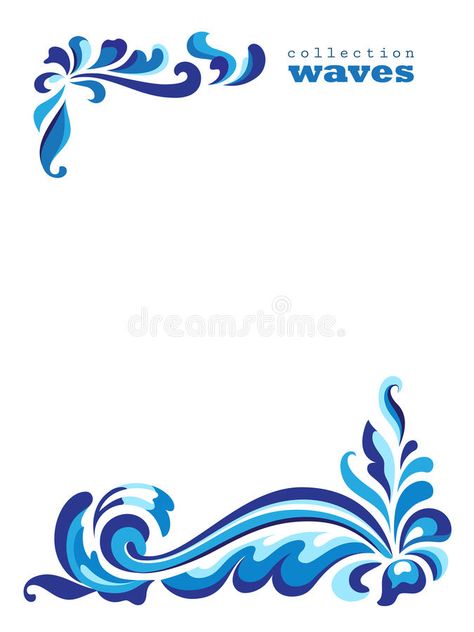 Water Waves Illustration, Cartoon Waves Ocean, Wave Vector Illustration, Wave Clipart, Corner Decoration, Corner Borders, Boy Sketch, Vector Abstract Flowing Waves Line, Anime Boy Sketch