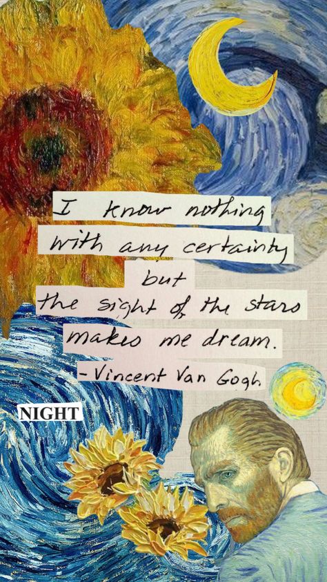 Beautiful Art Quotes, Van Gogh Wallpaper Quotes, Vincent Van Gogh Quotes Wallpaper, Quotes By Famous Artists, Coy Fish Art, Quotes On Art, Artistic Quotes, Vincent Van Gogh Quotes, Van Gogh Wallpaper