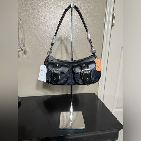 Coach Ashton Baguette In Signature Denim Coach Handbags, Smooth Leather, Handbags, Fashion Trends, How To Wear, Fashion Tips, Clothes Design, Baguette