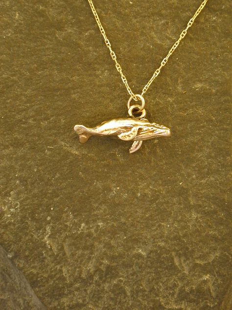 This solid 3 Dimensional Humpback Whale pendant is 14K Gold. The included chain is a 14K Gold chain. You may choose 16, 18 or 20 inch at the same price. Other length available at sightly higher prices. The whale pendant measures 7/8" long by 7/16" tall. I hand cast all my pieces using the lost wax casting method. Please ask your needs. You may call me with questions, often I am out so please use my machine. 831-476-3176. Satisfaction Guaranteed! I send items USPS First Class unless otherwise dir Whale Pendant, Surf Jewelry, The Whale, Wax Casting, Humpback Whale, Lost Wax Casting, Jewelry Lookbook, Hippie Jewelry, Lost Wax