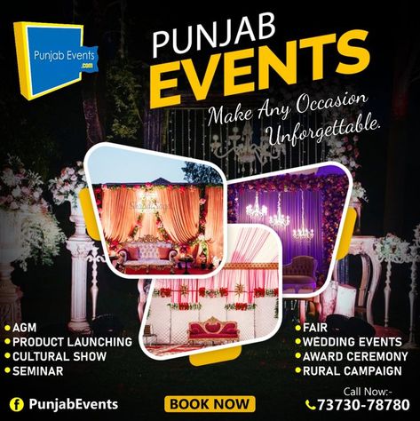 Event Management Company Poster Design, Event Planner Flyer Design, Event Management Poster Design, Intimate Wedding Beach, Event Planning Flyer, Luxurious Palace, Haldi Ceremony Decorations, Company Banner, Event Planning Branding