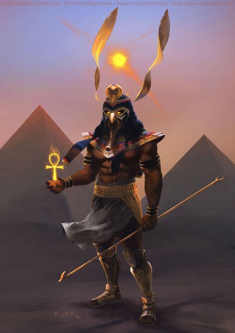 Amon Ra by https://www.deviantart.com/bryanfr on @DeviantArt Ra Aesthetic, Amen Ra, Amon Ra, Ancient Egyptian Deities, Arte Nerd, Egyptian Deity, Egypt Tattoo, Character Design Challenge, Gods Of Egypt