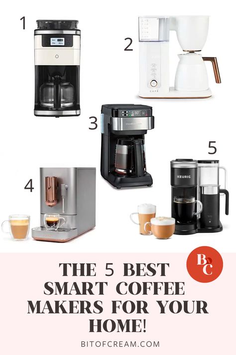 New technology is transforming the way we make coffee! These top picks for smart coffee makers are some of the best available today. Come on over to read what makes these products so great and what features to look for when you're ready to buy! Coffee Makers On Counter, Dual Coffee Maker, Coffe Maker, Best Instant Coffee, Best Drip Coffee Maker, Coffee Tools, Iced Coffee Maker, Drip Coffee Makers, Types Of Coffee