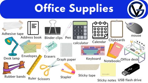 Office Supplies List, Startup Office, Office Stationary, Supply List, Book Binder, Tape Dispenser, Office Items, Office Essentials, Graph Paper