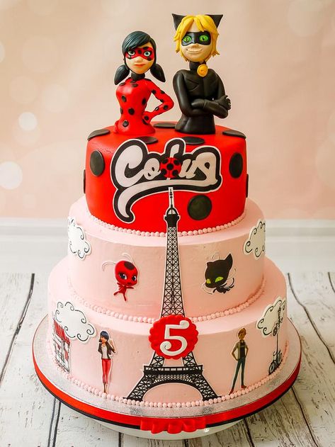 Ladybug And Cat Noir Birthday, Cat Noir Cake, Ladybird Cake, Ladybug Cakes, Bug Cake, Ladybug Cake, Owl Cakes, Ladybug Cat Noir, Ladybug Birthday Party