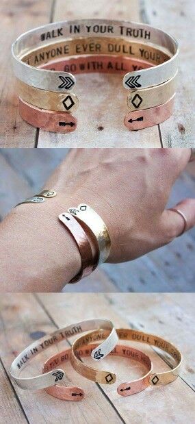 Diy Metal Cuff Bracelets, Metal Stamping Ideas, Metal Stamped Bracelet, Metal Stamping Kit, Metal Stamping Diy, Hand Stamped Cuff Bracelet, Bracelet Quotes, Metal Stamped Jewelry, Metal Cuff Bracelet