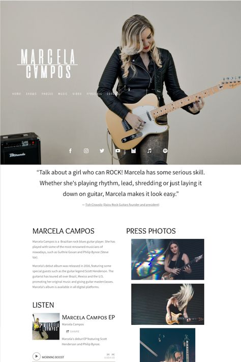 From templates, to content organization, an electronic press kit, and music lessons, we have tips for the best website design for a guitarist website. Check out these stunning designs for more inspiration! Electronic Press Kit Musicians, Electronic Press Kit Design, Epk Press Kit Music Design, Epk Press Kit Music Template, Epk Press Kit Music, Music Press Kit, Content Organization, Church Website Design, Musician Website