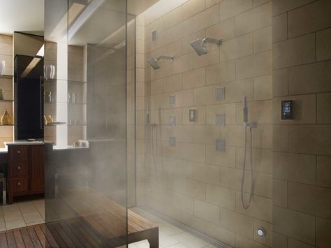 Steam Shower Ideas, Shower Installation, Shower Controls, Digital Showers, Bathroom Gadgets, Steam Bath, Steam Shower, Home Automation System, Steam Generator