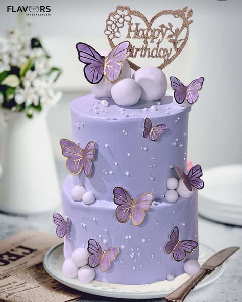 Purple Butterfly Theme Cake, Wedding Cakes Butterfly, Baby Girl Bday Cake, Butterfly Themed Birthday Party Cake, 10th Birthday Cake For Girl, Cake 10th Birthday Girl, Cake Ideas For 10th Birthday Girl, Cake For 10th Birthday Girl, Cake Design For Girls Birthday