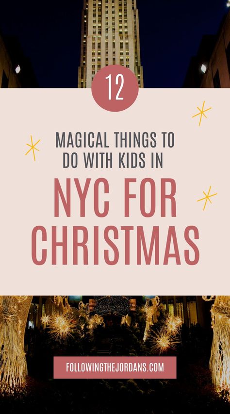 Are you travelling to New York City during the winter holidays? Here are 12 magical things to do with the kids in NYC for Christmas this year. I’m Brittany Jordan, a mom of 3 sharing tips and tricks about motherhood, travel, parenting, and more! Learn more at https://followingthejordans.com Things To Do During Christmas, New York With Kids, Christmas With Kids, Best Christmas Vacations, Christmas Family Vacation, Nyc Places, New York City Christmas, Christmas Activities For Families, Christmas In New York