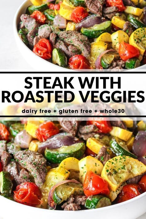 steak and veggies Steak Zucchini, Steak Veggies, Df Recipes, Macro Recipes, Lamb Dinner, Dairy Free Gluten Free, Zucchini Squash, Paleo Beef, Healthier Food