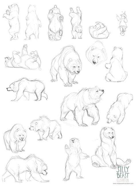 Polar Bear Drawing, Bear Sketch, Urs Polar, Bear Tattoos, Animal Drawings Sketches, Bear Drawing, Animal Study, Cartoon Sketches, Bear Pictures